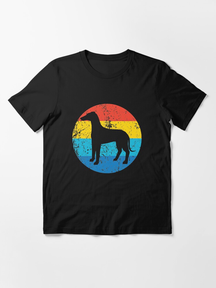 Alternate view of Whippet Dog Breed Silhouette Retro 1970's Circle Essential T-Shirt