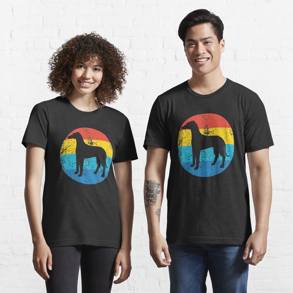Whippet Dog Breed Silhouette Retro 1970's Circle Essential T-Shirt