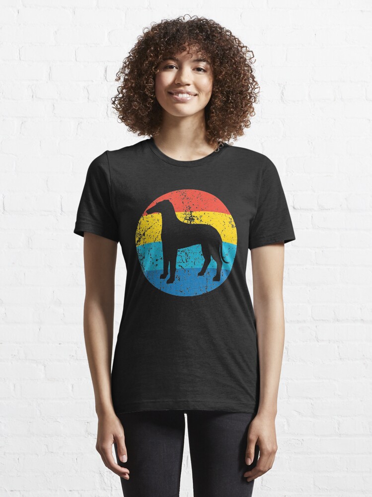Alternate view of Whippet Dog Breed Silhouette Retro 1970's Circle Essential T-Shirt