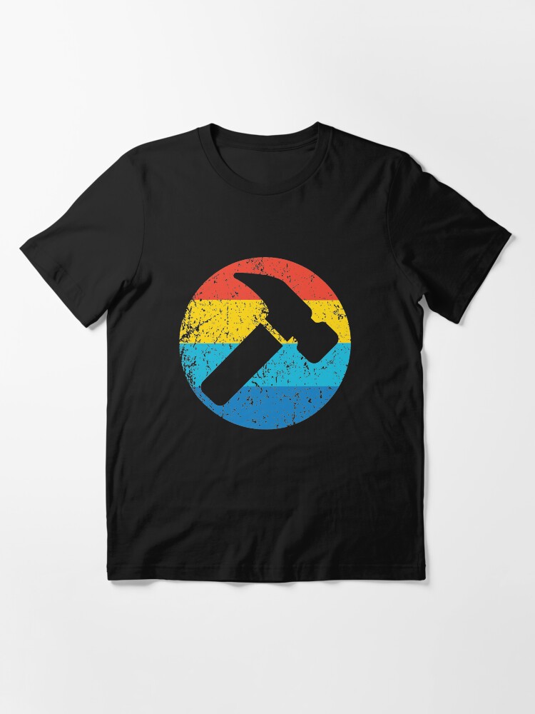 Alternate view of Carpenter Vintage Hammer Retro 1970's Style Circle Essential T-Shirt