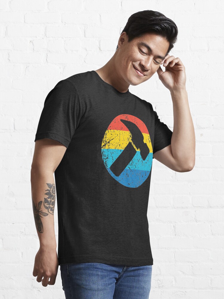 Alternate view of Carpenter Vintage Hammer Retro 1970's Style Circle Essential T-Shirt