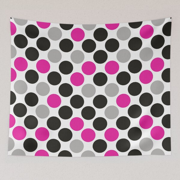 Item preview, Cute Pattern With Hot Pink Grey And Black Polka Dots designed and sold by FranzNCandy.