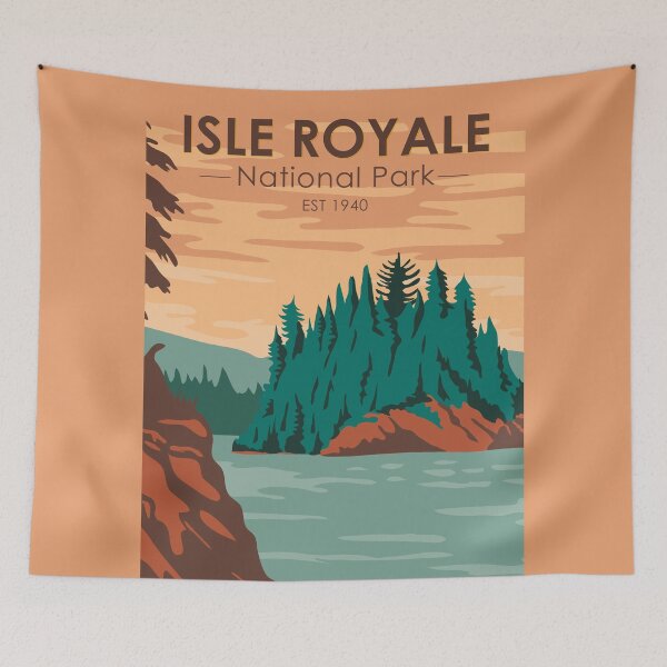 Item preview, Isle Royale National Park Michigan Vintage designed and sold by KrisSidDesigns.