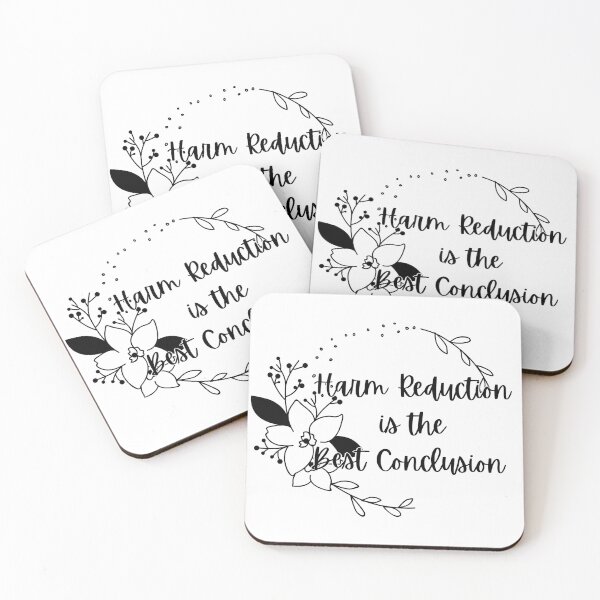 Item preview, Harm Reduction is the Best Conclusion  - Floral (White) designed and sold by UniqqFactory.