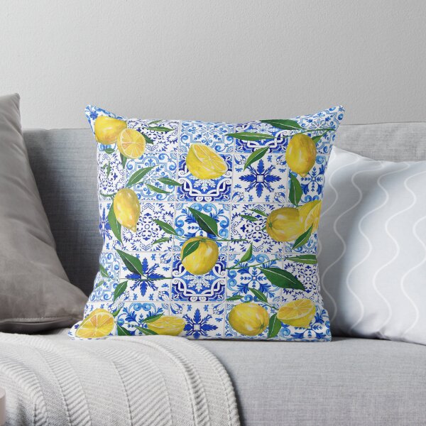 Mediterranean Lifestyle - Lemons Throw Pillow