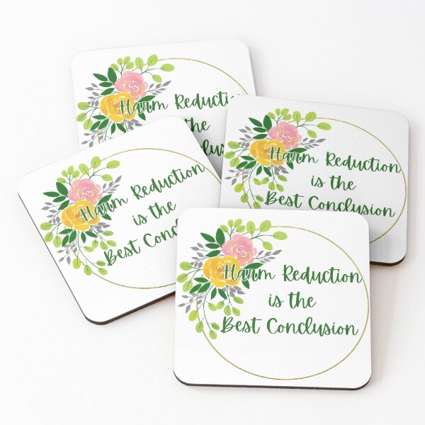 Item preview, Harm Reduction is the Best Conclusion  - Colored Floral (White) designed and sold by UniqqFactory.
