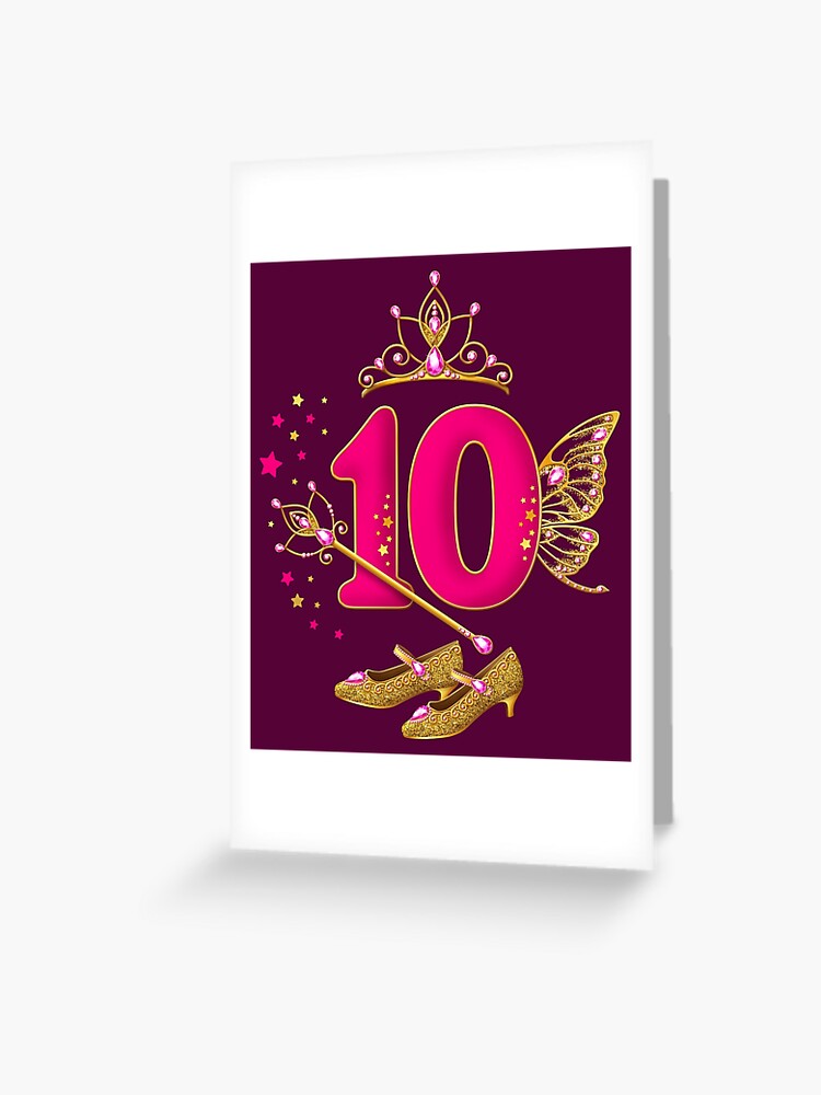 Carte de vœux for Sale avec l'œuvre « Conception du 10e anniversaire. La  princesse d'anniversaire est une fille de 10 ans » de l'artiste iclipart