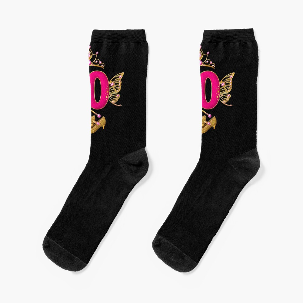 10th Birthday design. Birthday princess is 10 years old girl’s Socks