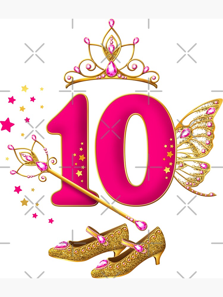 Carte de vœux for Sale avec l'œuvre « Conception du 10e anniversaire. La  princesse d'anniversaire est une fille de 10 ans » de l'artiste iclipart