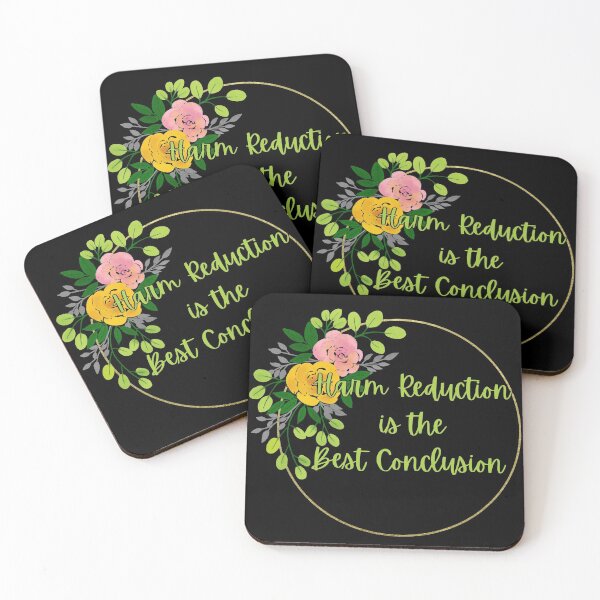 Item preview, Copy of Harm Reduction is the Best Conclusion  - Colored Floral (Black) designed and sold by UniqqFactory.
