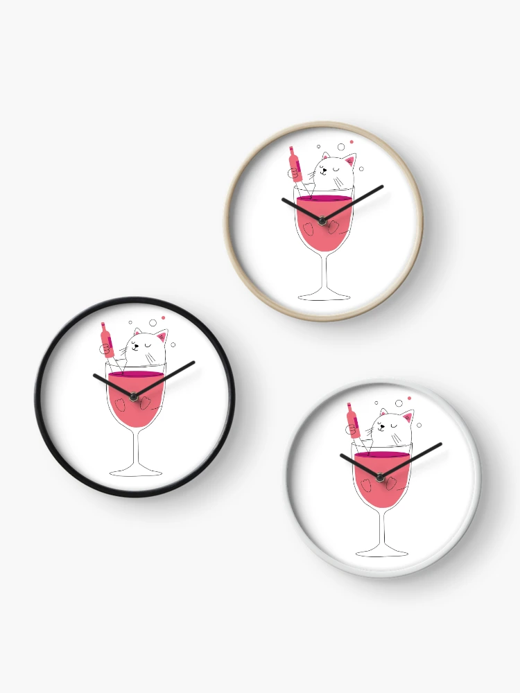 Thumbnail 3 of 4, Clock, cat_wine designed and sold by RONYON.