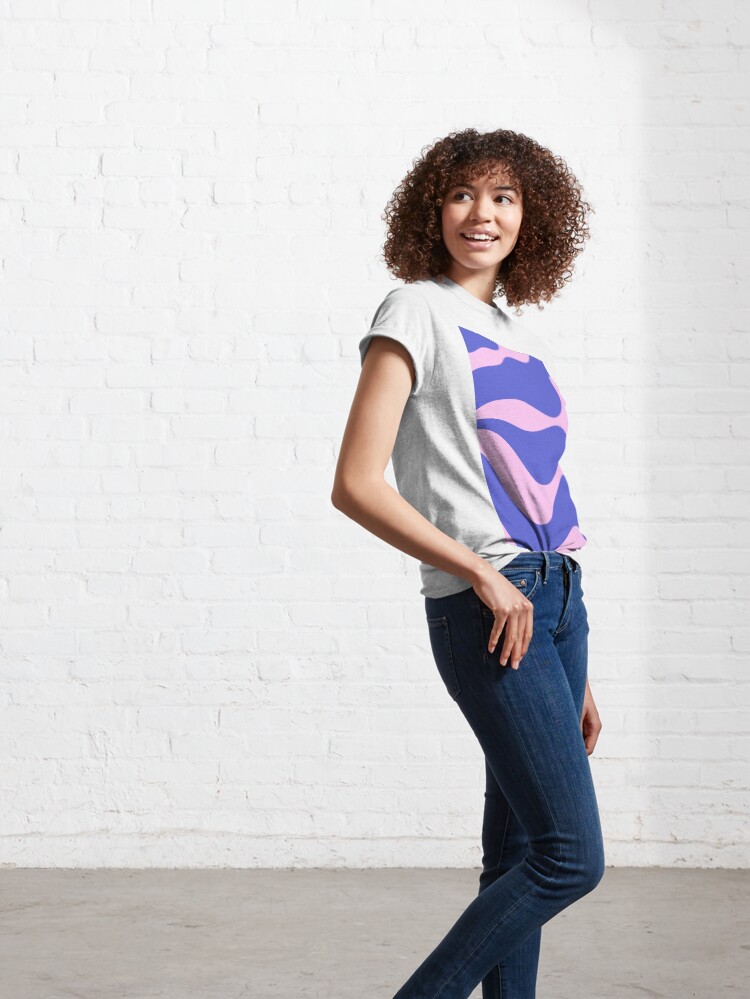 Alternate view of Wavy Land - Pink And Blue Classic T-Shirt