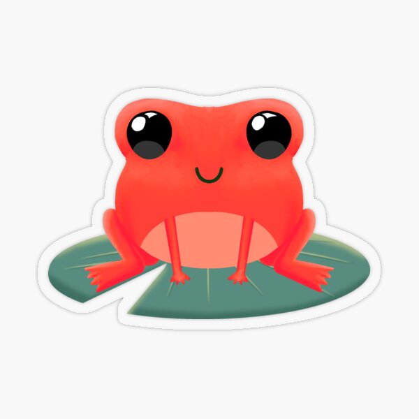 Item preview, Little Red Frog With Lily Pad designed and sold by NewtandThistle.