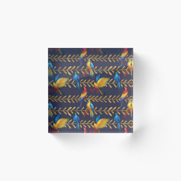 Artikelvorschau, Ara Papagei Muster - blau entworfen und verkauft von Moksha Patterns.
