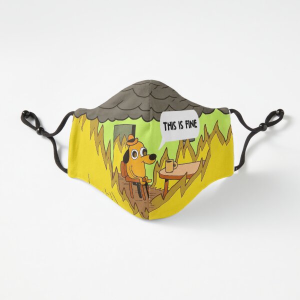 This is fine - Dog Fire Meme Fitted 3-Layer
