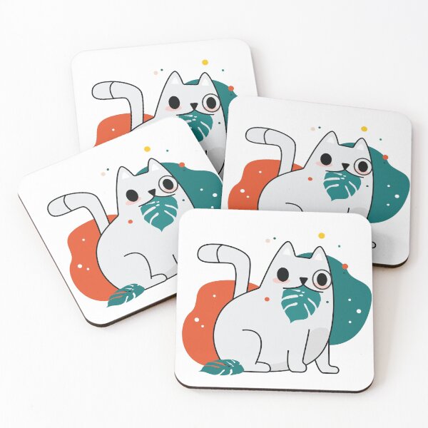 Item preview, cat eating monstera designed and sold by RONYON.