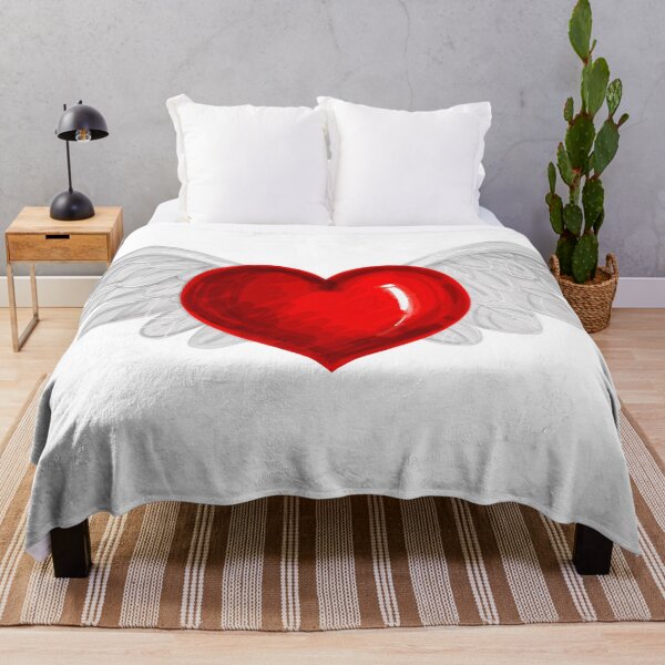 Item preview, Heart. Red heart with white wings. Time for love a red heart. designed and sold by ZheltakovaIana.