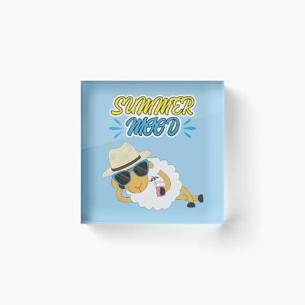 Item preview, Funny Summer Mood Sheep With Sunglasses and Cocktail ( blue) designed and sold by dass-art.