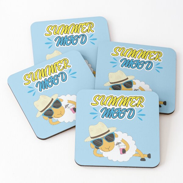 Item preview, Funny Summer Mood Sheep With Sunglasses and Cocktail ( blue) designed and sold by dass-art.