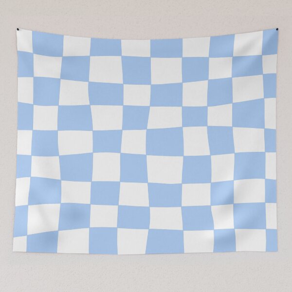 Item preview, Hand Drawn Checkerboard Pattern (sky blue/white) designed and sold by Design Minds Boutique.