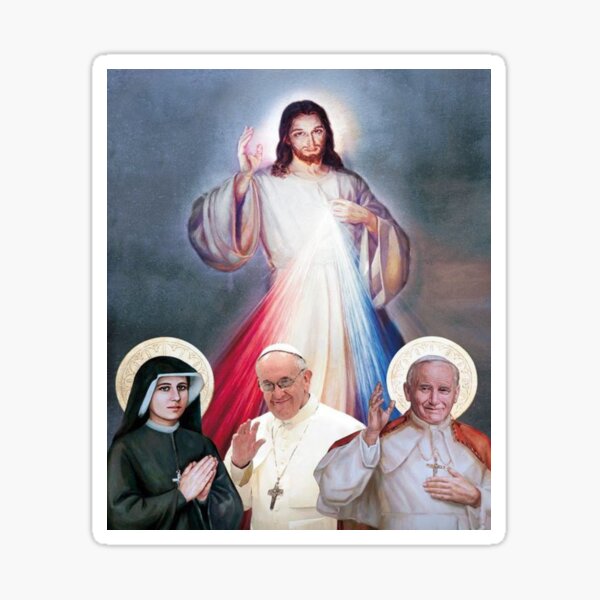 Item preview, Divine Mercy, St. Faustina, pope Francis, Pope John Paul II designed and sold by AMDG Line.