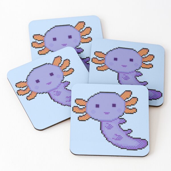 Item preview, blue axolotl pixel art designed and sold by sezalilly.