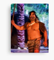 Maori "Warrior" at Hangi Canvas Print