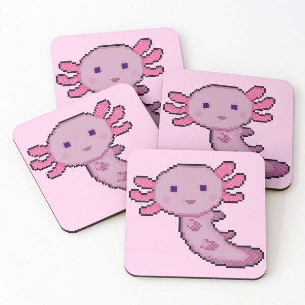 Item preview, pink axolotl pixel art designed and sold by sezalilly.