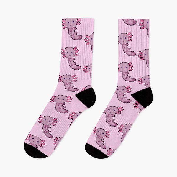 Item preview, pink axolotl pixel art designed and sold by sezalilly.