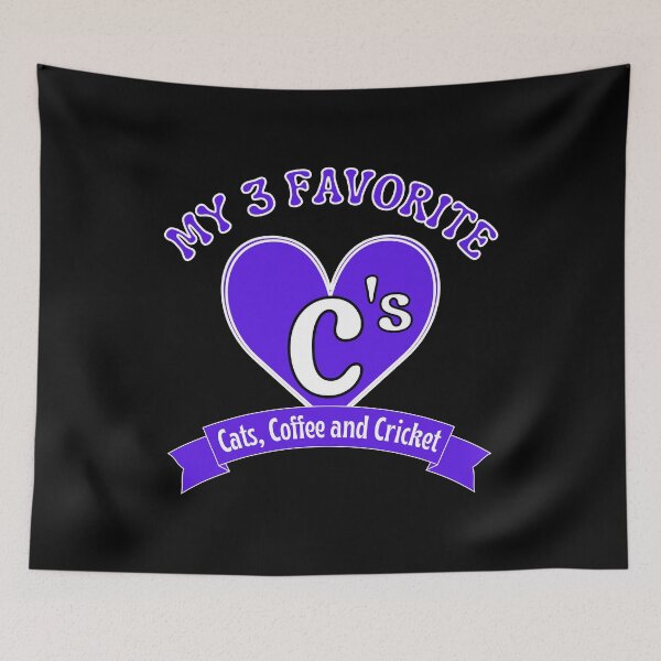Item preview, My 3 favourite C's. Cats, Coffee and Cricket designed and sold by TheGreenGoat.