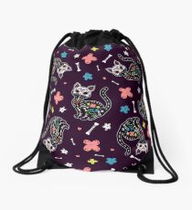 Dia de los Gatos Drawstring Bag