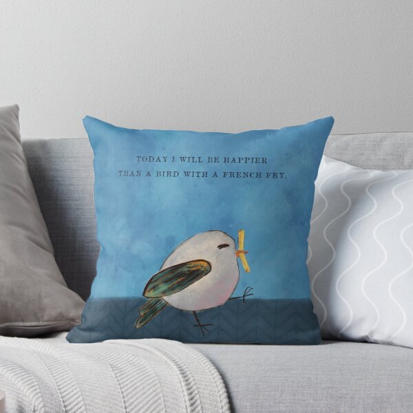 Item preview, Today I will be happier than a bird with a french fry illustration  designed and sold by Kristen Glanzmann.