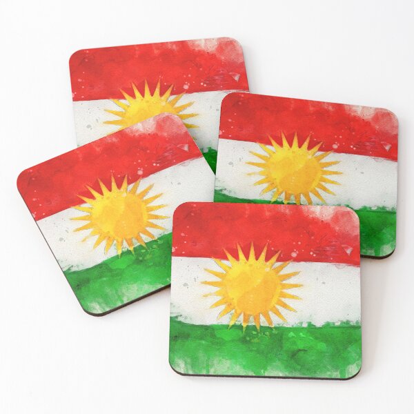 Item preview, Kurdistan Flag Watercolor - Kurdish Pride Peshmerga Art Print designed and sold by NadalArtStudio.
