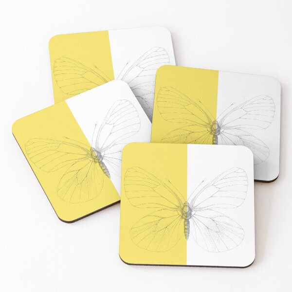 Black-veined white butterfly Coasters (Set of 4)