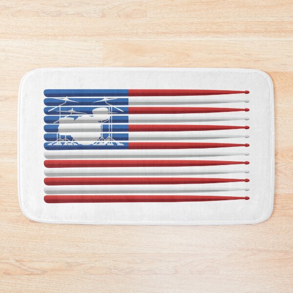 Item preview, American Drummer Flag with Drum Kit and Drum Sticks designed and sold by hobrath.