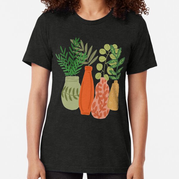 Greenery and Plants in bottles and vases Tri-blend T-Shirt