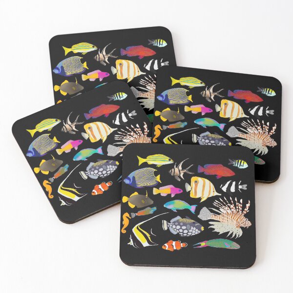 Item preview, Coral Reef Fishes (Dark) designed and sold by WestCoastWoods.