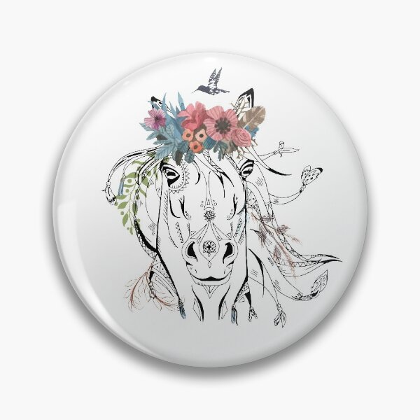 Item preview, Horse Bohemian Art Vector Artwork Tattoo Style Floral designed and sold by art-fox.