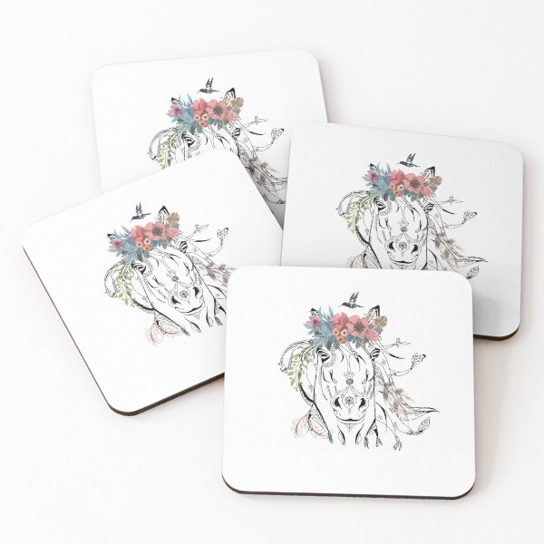 Item preview, Horse Bohemian Art Vector Artwork Tattoo Style Floral designed and sold by art-fox.