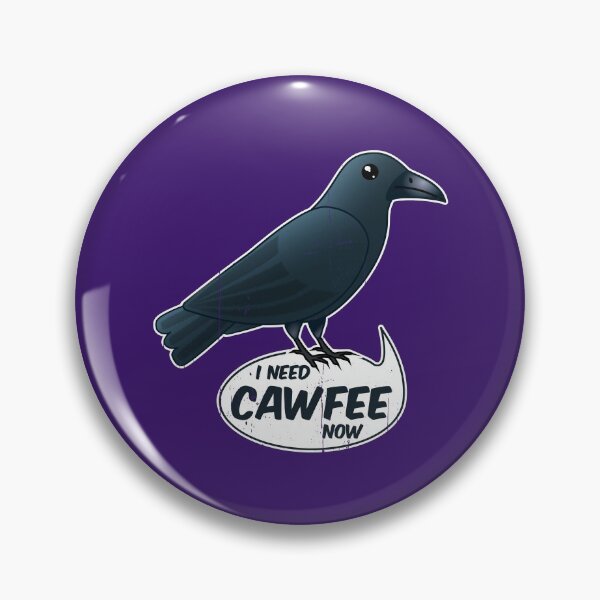 Item preview, "I Need Cawfee Now" Cute Caffeinated Crow  designed and sold by Happy Puppy Print On Demand.
