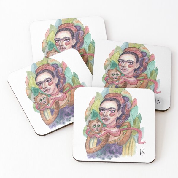 Item preview, Frida Kahlo with capuchin monkeys designed and sold by gromik396.