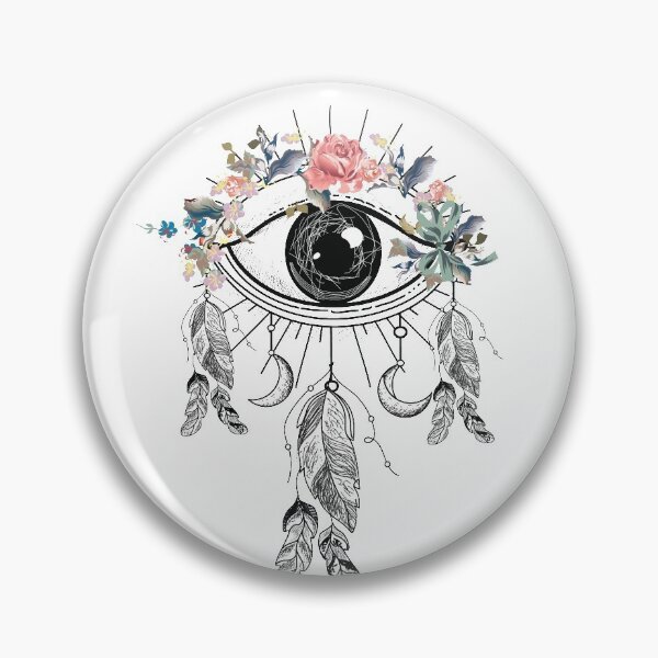 Item preview, Single Eye Grasping Sun Bohemian Art Vector Artwork Tattoo Style Floral designed and sold by art-fox.