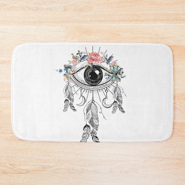 Item preview, Single Eye Grasping Sun Bohemian Art Vector Artwork Tattoo Style Floral designed and sold by art-fox.