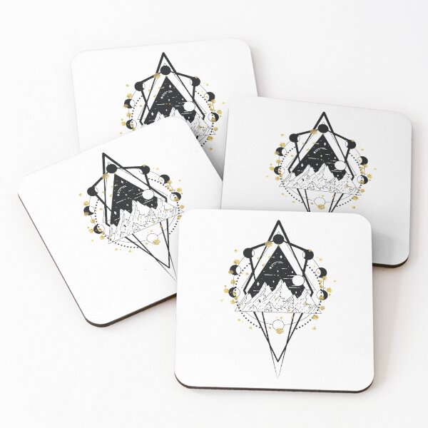 Item preview, Mountains Bohemian Art Vector Artwork Tattoo Style Floral designed and sold by art-fox.