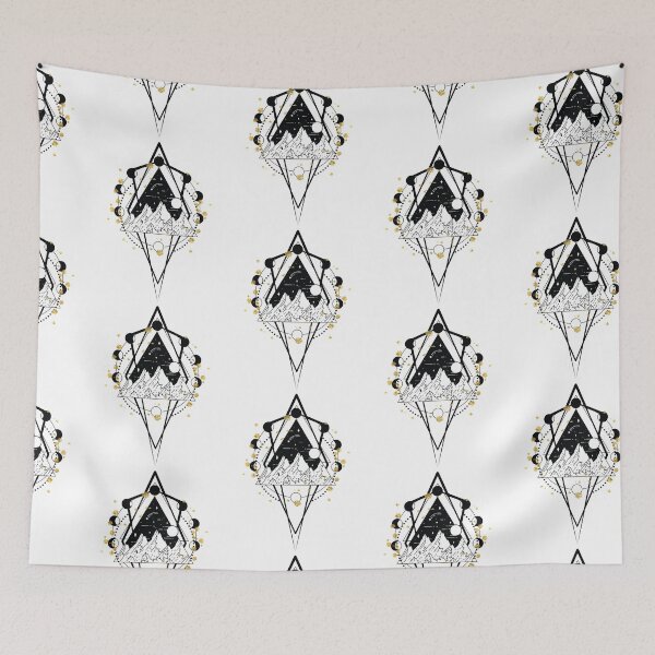 Item preview, Mountains Bohemian Art Vector Artwork Tattoo Style Floral designed and sold by art-fox.