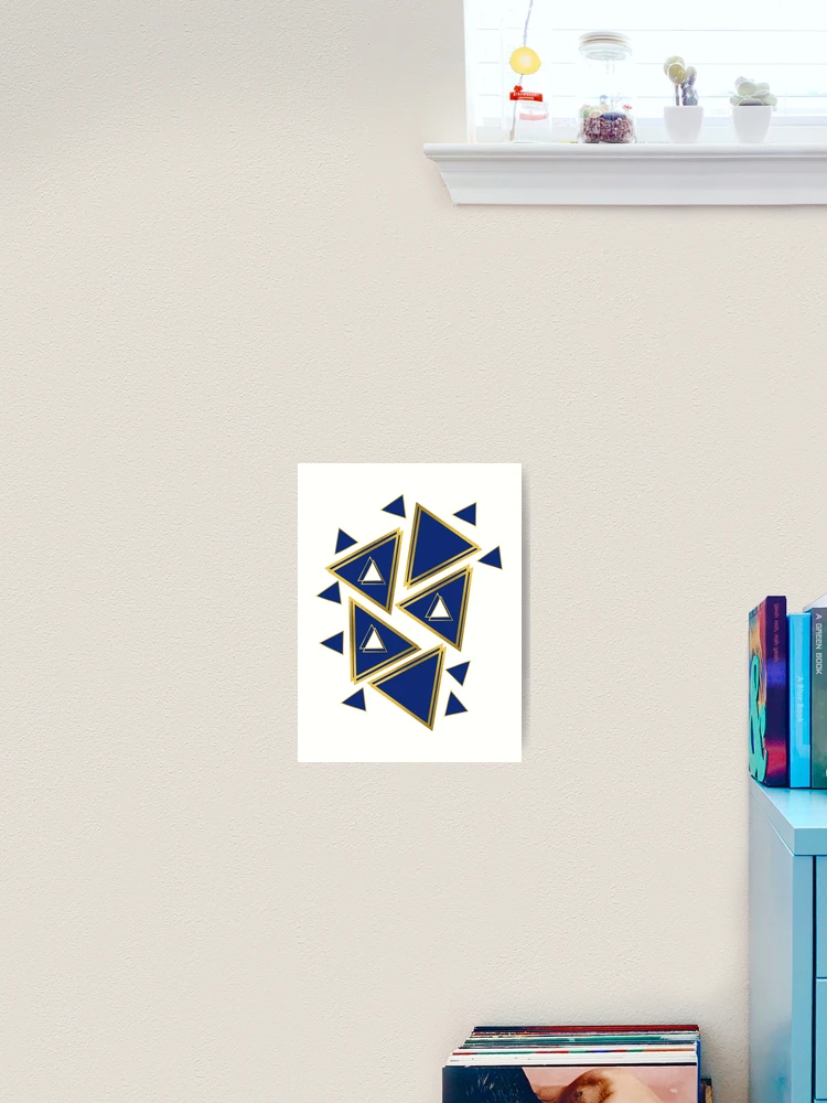 Thumbnail 2 of 3, Art Print, Golden Triangles Pattern designed and sold by AlinaSCorner.