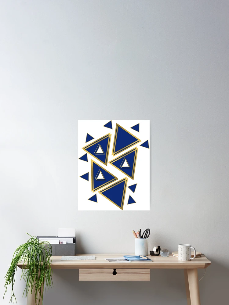 Thumbnail 2 of 3, Poster, Golden Triangles Pattern designed and sold by AlinaSCorner.