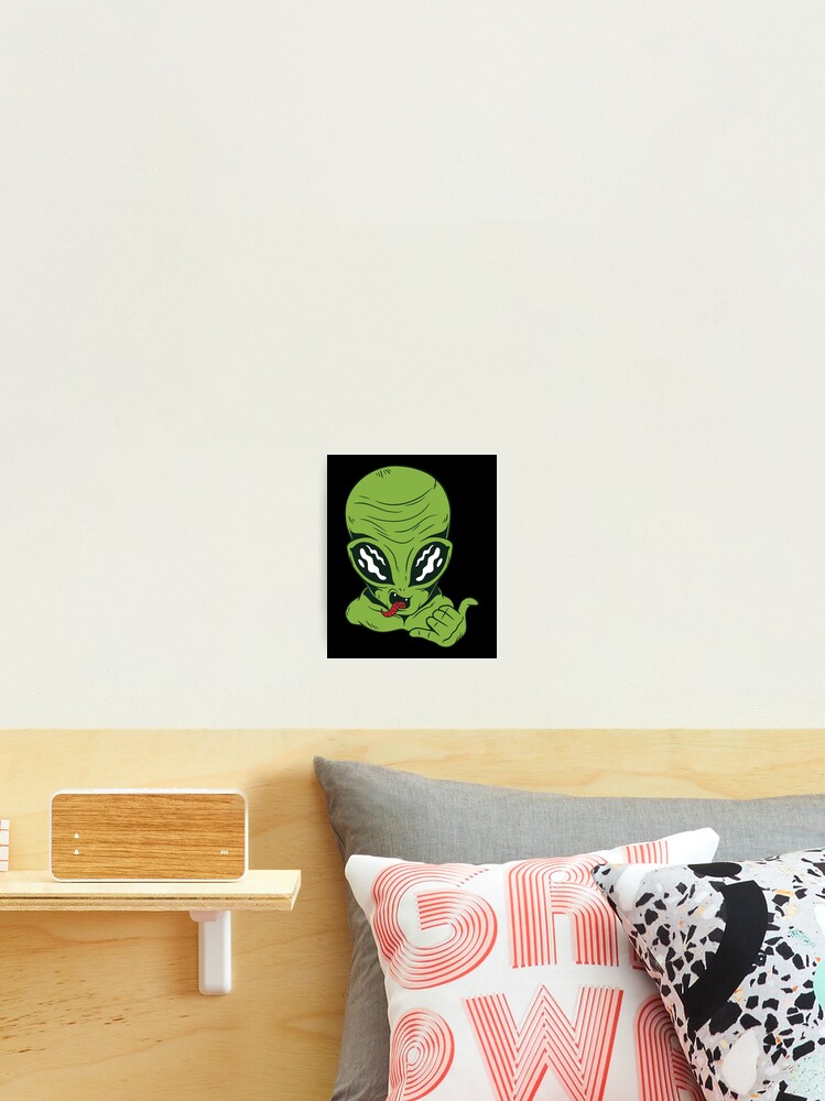 Thumbnail 2 of 3, Photographic Print, Green Alien - Hang Ten designed and sold by StickerChest.