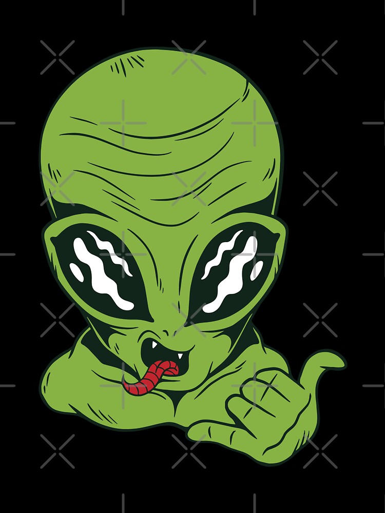 Thumbnail 7 of 7, Oversized T-Shirt, Green Alien - Hang Ten designed and sold by StickerChest.