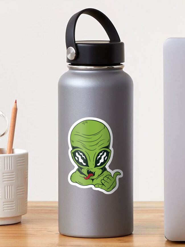 Thumbnail 1 of 3, Sticker, Green Alien - Hang Ten designed and sold by StickerChest.